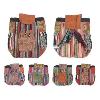 17" Himalayan Burlap and Ghery Backpack