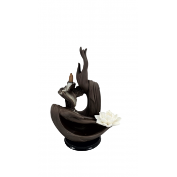 Ceramic Lotus Mudra Backflow Incense Burner – Spiritual Aromatherapy & Meditation Decor