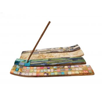 Bone Inlay Incense Burner – Handcrafted Holder for Sticks & Cones