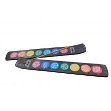Wood 7 Chakra Incense Burner – Spiritual Holder for Stick Incense