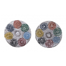 Metal Round 7 Chakra Incense Burner Metal Round 7 Chakra Incense Burner