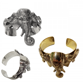 Elephant Head Brass Cuff Bracelets
