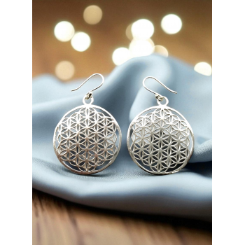 Flower of Life Earrings – Geometric Sacred Geometry Jewelry