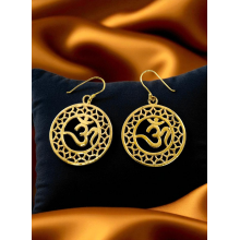 Brass OM Earrings – Spiritual Jewelry with Sacred Symbol