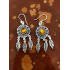 Floral Leaf Drop Brass Earrings