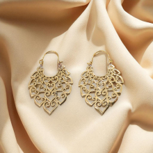 Elegant Filigree Brass Earrings