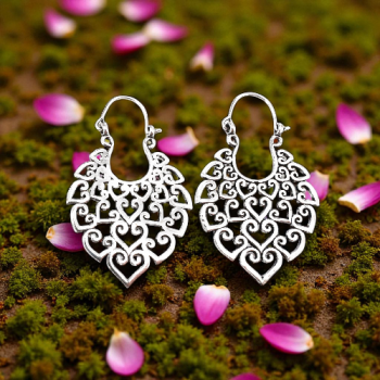 Elegant Filigree Brass Earrings