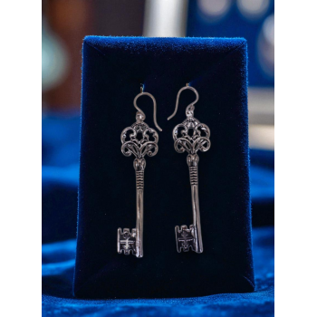 Vintage Key Brass Earrings