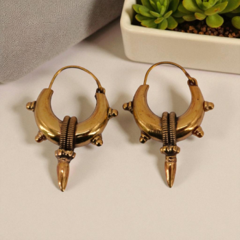 Boho Tribal Crescent Hoop Earrings