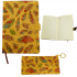 BJB-001 Feather printed Cork material cover Journal with Pencil Bag