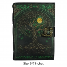 Handmade Leather Journal with Tree of Life Design – 5x7 Inch Lockable Notebook Handmade Leather Journal with Tree of Life Design – 5x7 Inch Lockable Notebook