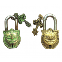 Brass Sun Face Lock – Handcrafted Decorative Padlock Brass Sun Face Lock – Handcrafted Decorative Padlock