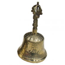 Small Bronze Temple Bell with Vajra Handle – 4x8 f Small Bronze Temple Bell with Vajra Handle – 4x8 f