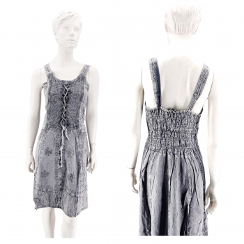 Viscose Stonewashed Mini Dress – Boho Chic Lightweight Summer Wear