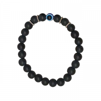 Black Matte Evil Eye Protection Bracelet