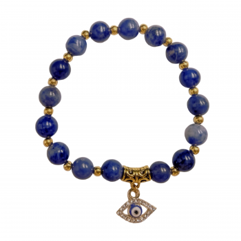 Handmade Lepidolite Evil Eye Bracelet – Spiritual Protection & Healing