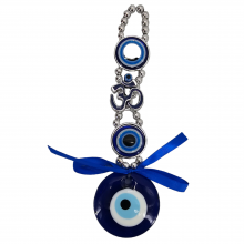 Handcrafted Evil Eye Hanging with Aum - Spiritual Wall Décor for Protection and Positivity