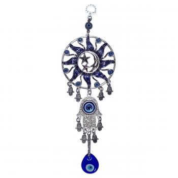 Evil Eye Hanging with Moon, Star, Sun & Hamsa