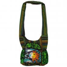 Cotton Sun and Moon Printed Hobo Bag