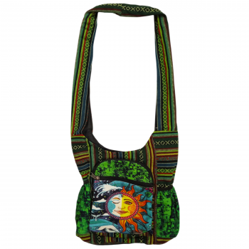 Cotton Sun and Moon Printed Hobo Bag