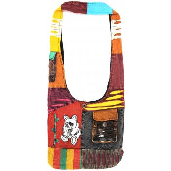 Artistic Shoulder Boho Panda Printed Cotton Hobo Bag