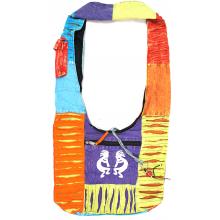 Boho Kokopelli Cotton Hobo Bag – Tribal Art Shoulder Bag
