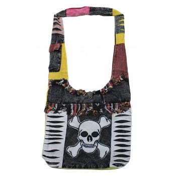 Pirate Skull Cotton Hobo Bag – Edgy Boho Style