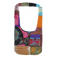 Butterfly Embroidered Cotton Hobo Bag Butterfly Embroidered Cotton Hobo Bag