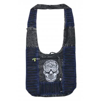 Sugar Skull Cotton Hobo Bag