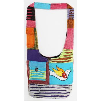 Cotton Hobo Bag with Peace Bird
