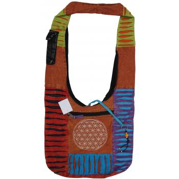 Cotton Razor Cut Flower of Life Print Bag