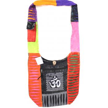 Cotton Razorcut Om Print Hobo Bag