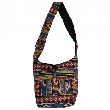 Stylish Jacquard Hobo Bag with 2 Front Pockets