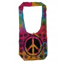 Cotton Tie-Dye Peace Hobo Bag
