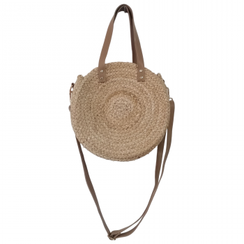 Round Woven Natural Straw Handbag- Shoulder Bag for Women 