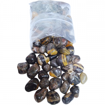 Black Onyx Tumbled Stones – Sold Per Kg (Grounding & Strength Crystal)