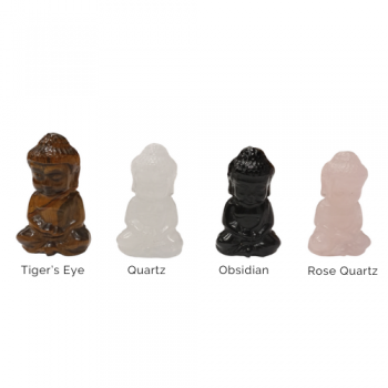 2" Gem Buddha Stone – Hand-Carved Crystal Buddha Statue